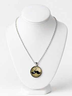 Silver Tone Glass Dome-Bubble Necklace